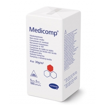 МЕДИКОМП КОМПРЕСИ НЕТ.ТЕКСТИЛ 5/5см.4пл.х100 • Цена
